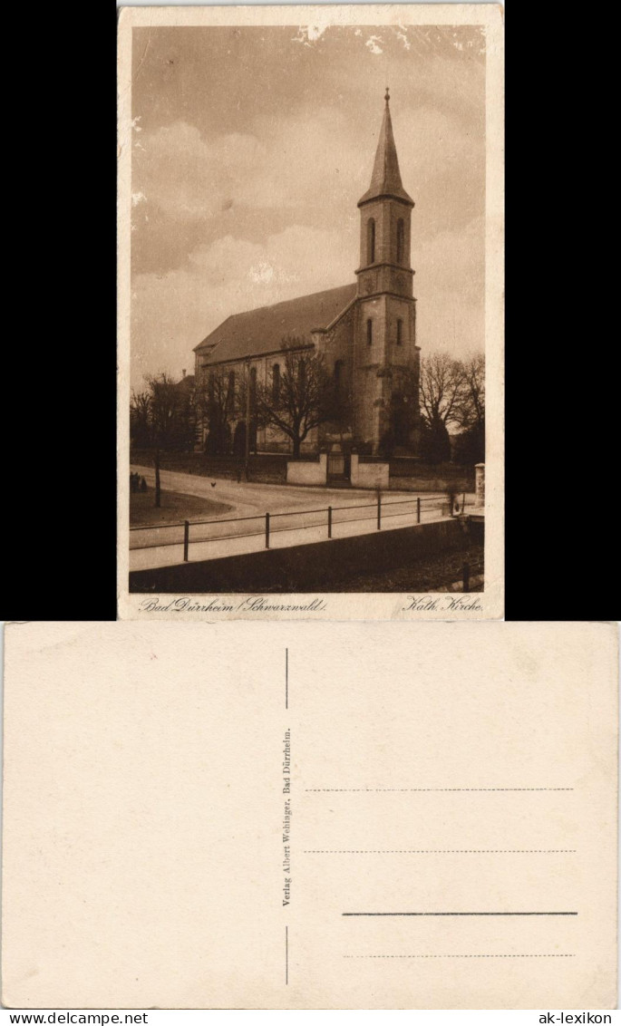 Ansichtskarte Bad Dürrheim Partie An Der Kath. Kirche 1925 - Bad Duerrheim