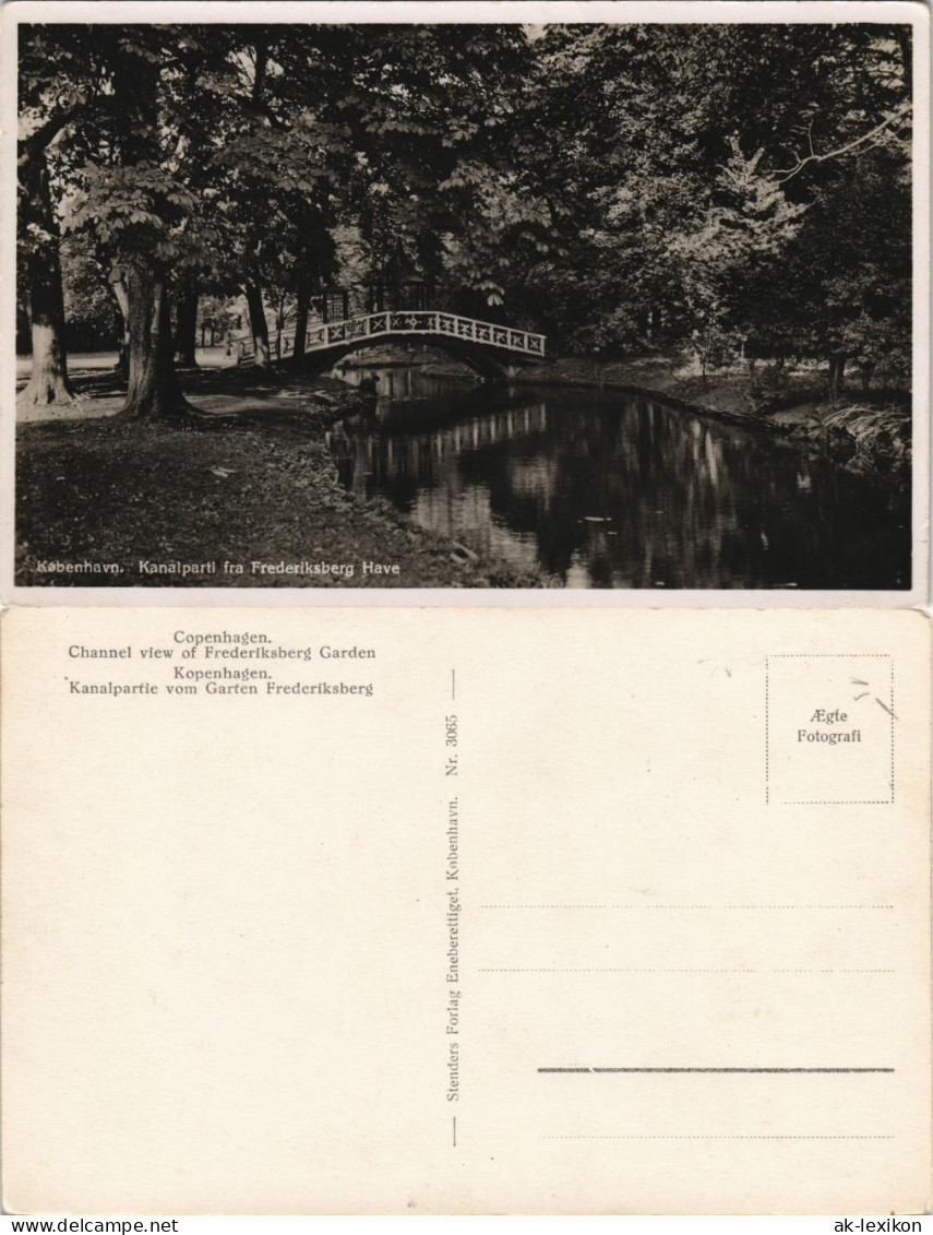 Postcard Kopenhagen København Channel View Of Frederiksberg Garden 1934 - Dänemark