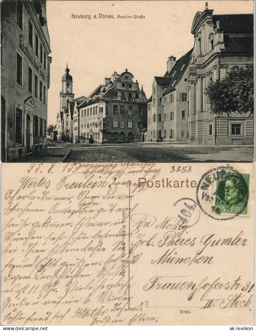 Ansichtskarte Neuburg (Donau) Amalienstraße 1915 - Neuburg