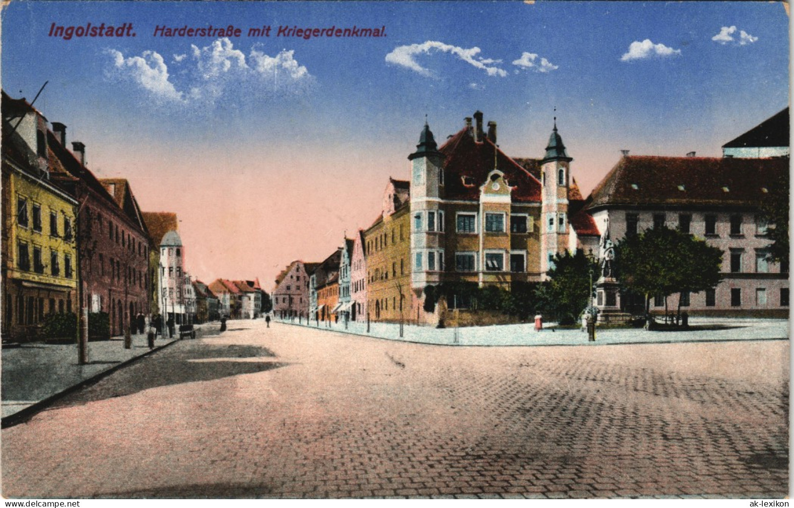Ansichtskarte Ingolstadt Harderstraße Mit Kriegerdenkmal. 1914 - Ingolstadt