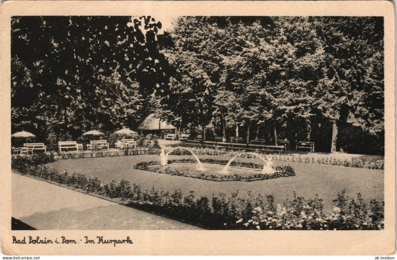 Postcard Bad Polzin Połczyn Zdrój Im Kurpark 1939 - Pommern