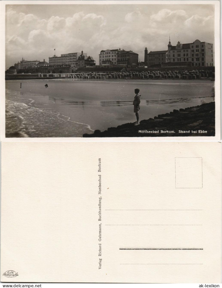 Ansichtskarte Borkum Strandpromenade Bei Ebbe 1930 - Borkum