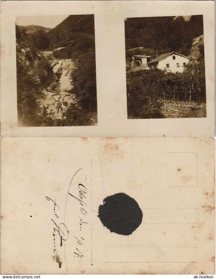 Foto  Oberfeld Hütten Und Wasserfall - 2 Bild 1917 Privatfoto - Zu Identifizieren