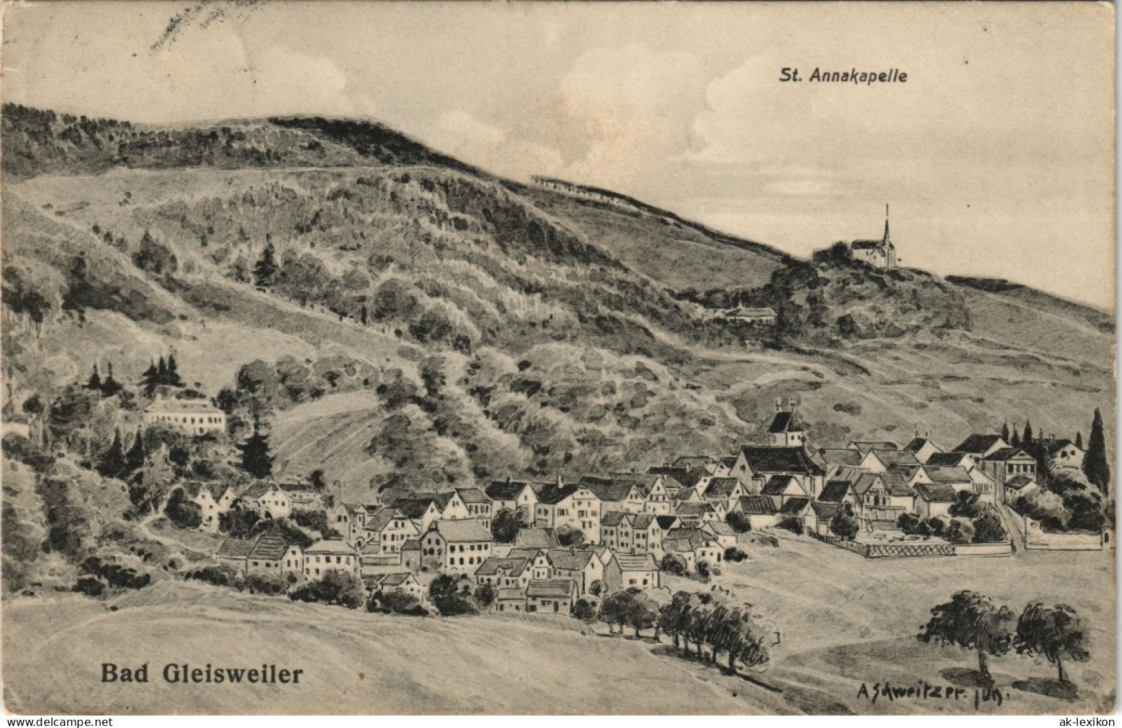 Ansichtskarte Gleisweiler-Edenkoben Stadt, Künstlerkarte 1910 - Edenkoben