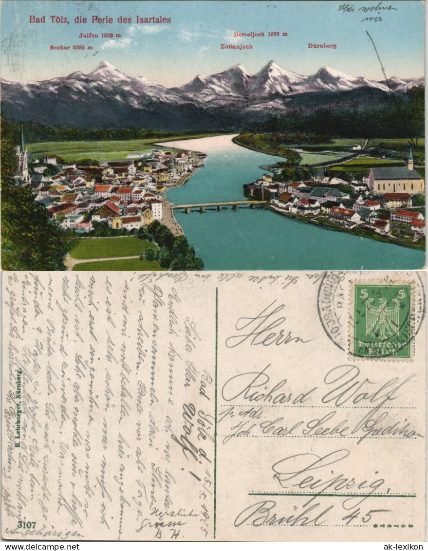 Ansichtskarte Bad Tölz Panorama-Ansicht Der Perle Des Isar-Tales 1925 - Bad Toelz