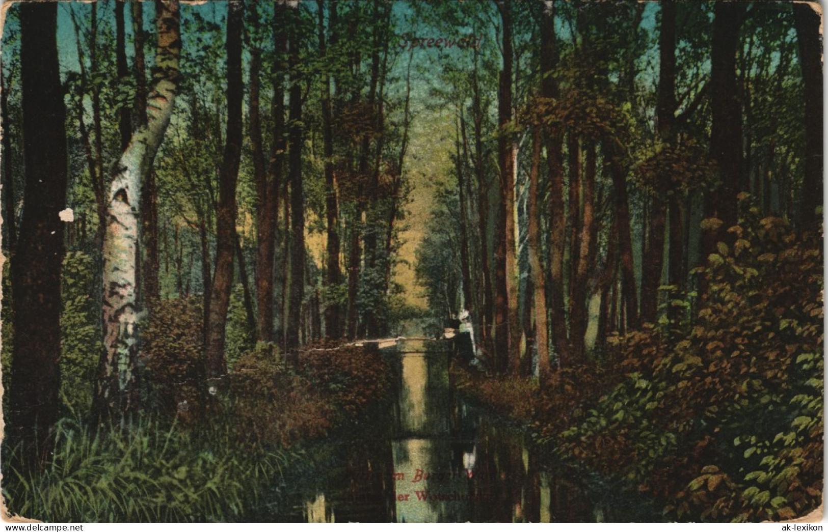 Lübbenau (Spreewald) Lubnjow Spreewaldpartie - Stimmungsbild 1916 - Luebbenau