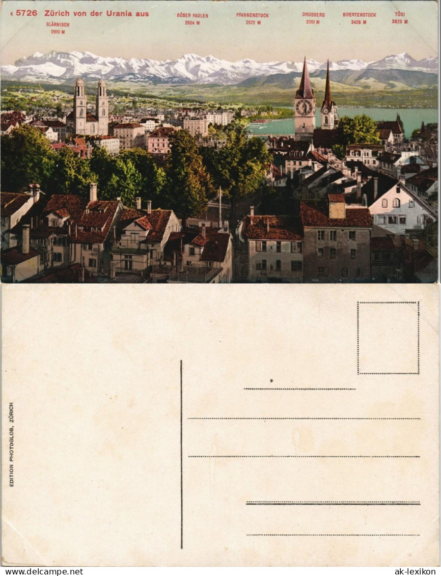 Ansichtskarte Zürich Stadt Von Der Urania Aus 1911 - Other & Unclassified
