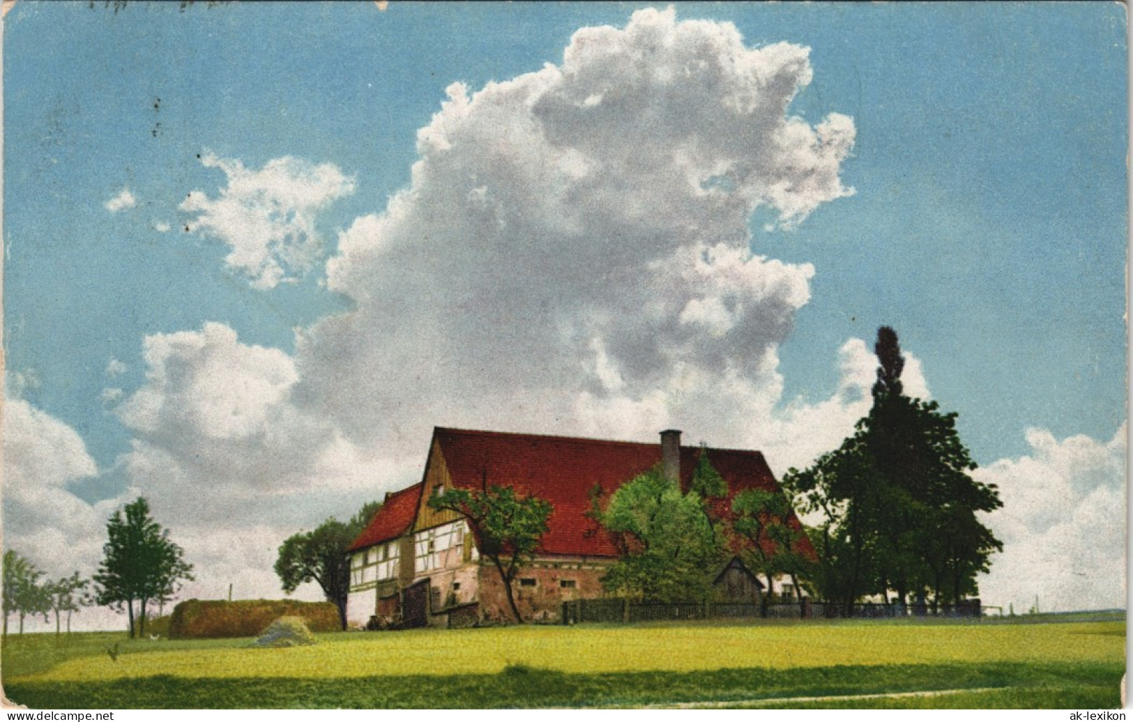 Ansichtskarte  Stimmungsbild Natur Bauerngehöft Im Feld Photochromie 1916 - Non Classés