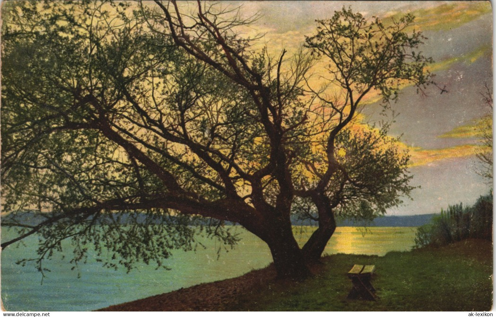 Ansichtskarte  Stimmungsbilder: Natur, Abenstimmung Am See Photochromie 1913 - Non Classés