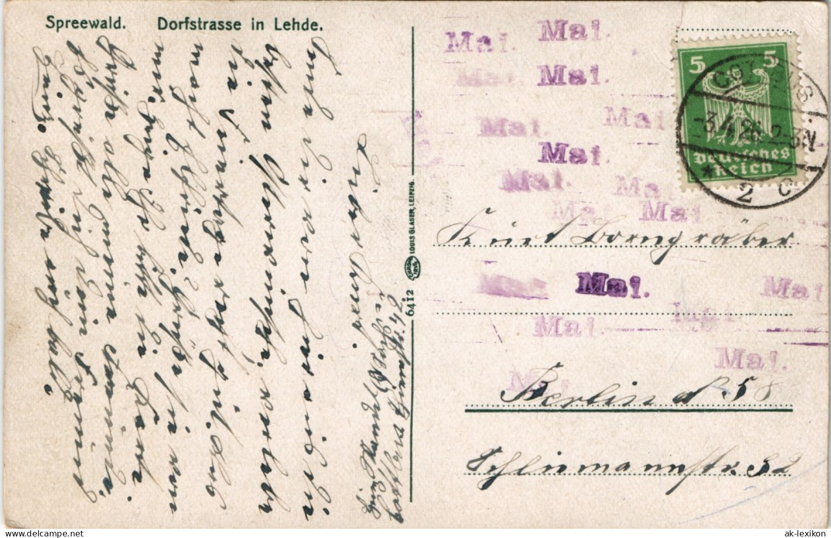 Lehde (Spreewald)-Lübbenau  Dorfstrasse In Lehde Spreewald Trachten 1924 - Lübbenau