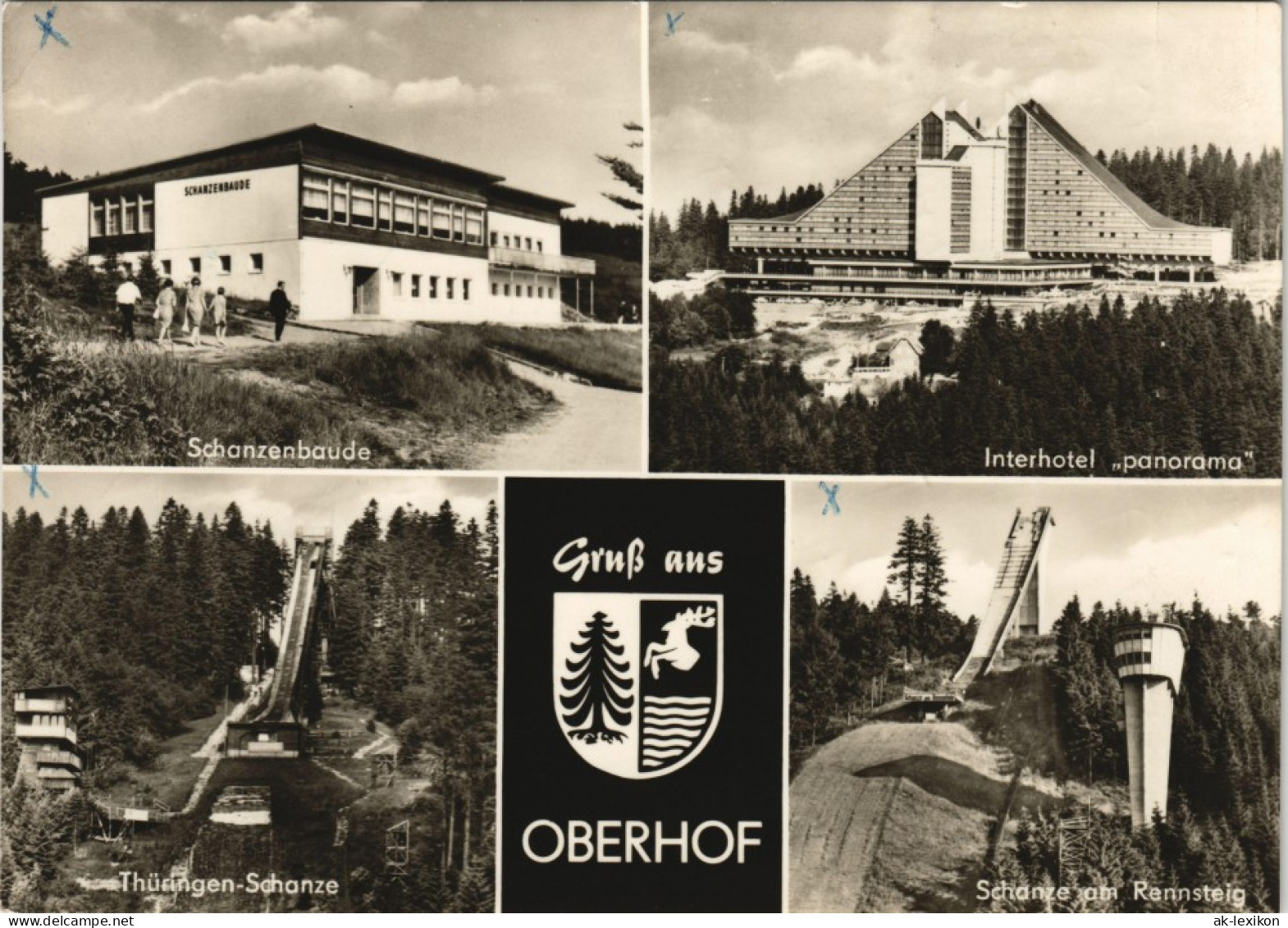 Oberhof (Thüringen) DDR Schanzenbaude, Interhotel, Skisprung-Schanze 1971 - Oberhof
