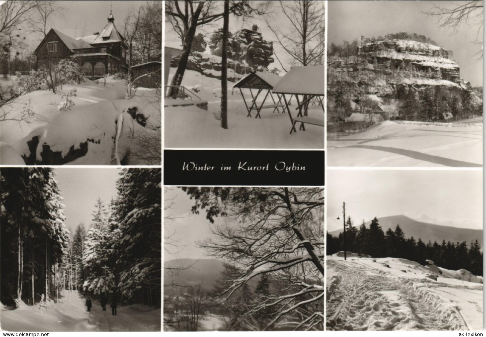 Oybin DDR Mehrbild-AK Töpferbaude Felsentor Hochwald Winter Ansichten 1984/1982 - Oybin