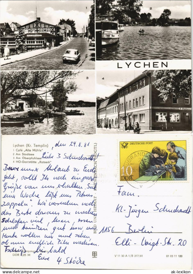 Ansichtskarte Lychen Straßen Und Schiffe 1983/1981 - Lychen