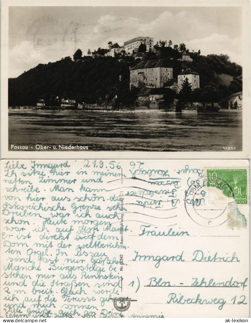 Ansichtskarte Passau Donau U. Panorama Vom Ober- U. Niederhaus 1956 - Passau