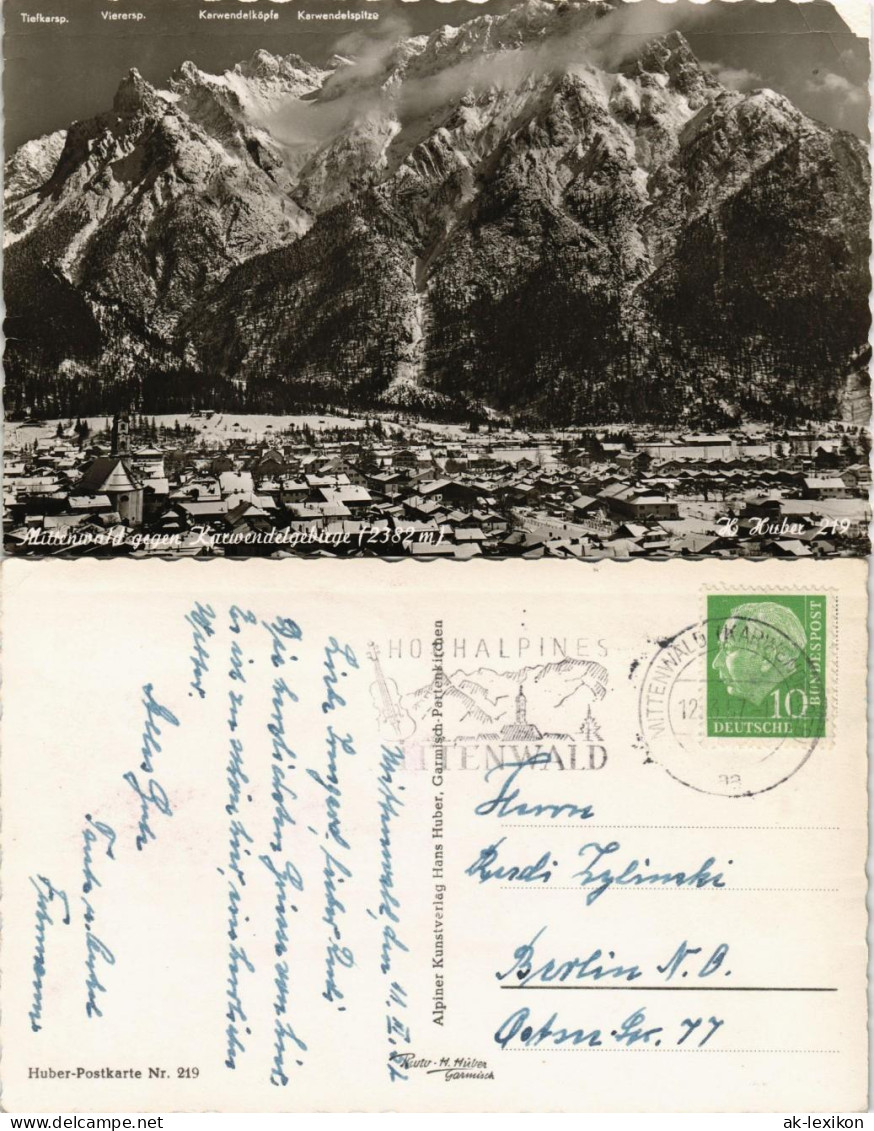 Mittenwald Karwendelköpfe Karwendelspitze Panorama-Ansicht 1957 - Mittenwald