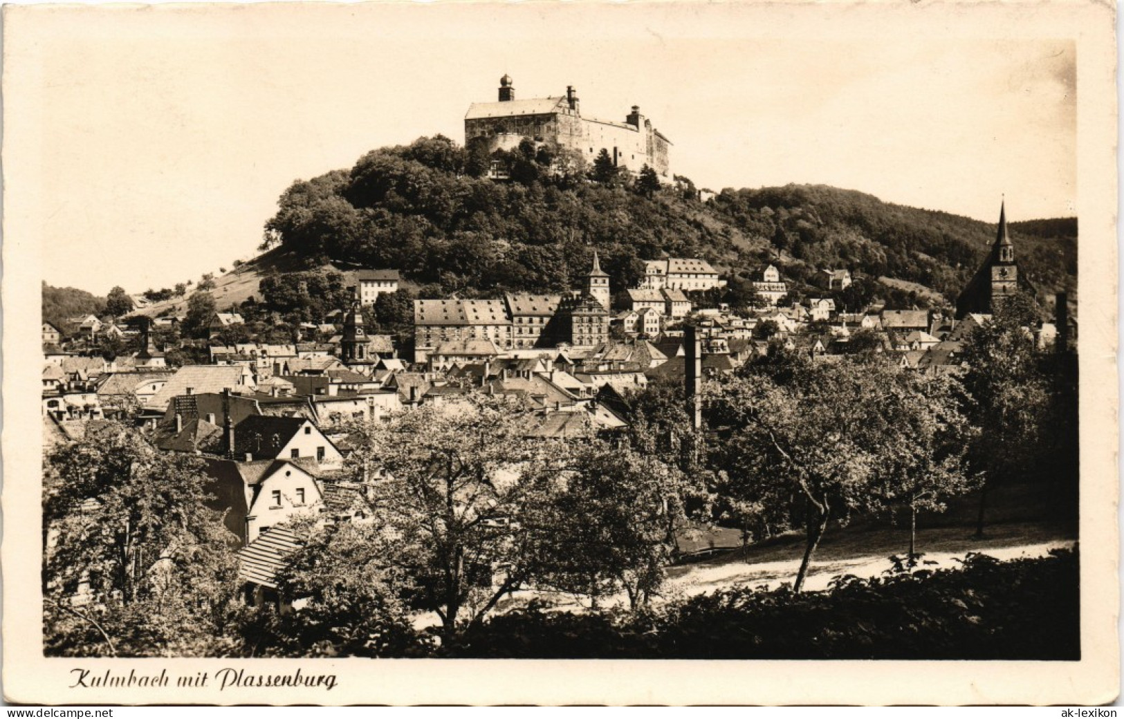 Ansichtskarte Kulmbach Plassenburg Gesamtansicht Teilansicht Stadt 1953 - Kulmbach