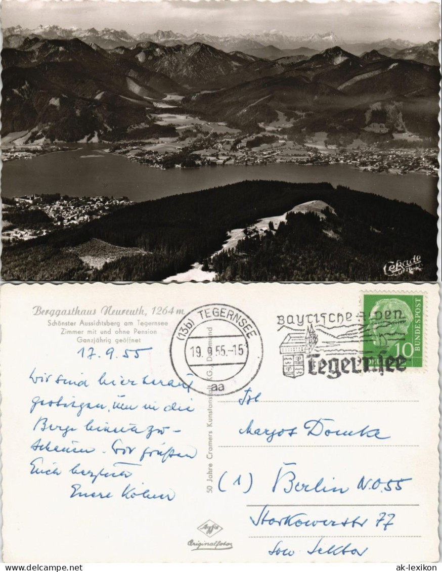 Ansichtskarte Tegernsee (Stadt) Panorama-Ansicht Neureuth Aussichtsberg 1955 - Tegernsee