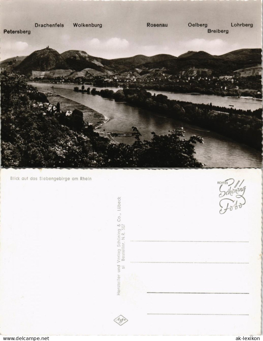 Nonnenwerth-Remagen Siebengebirge Nonnenwerth Rhein Tal Panorama 1960 - Remagen