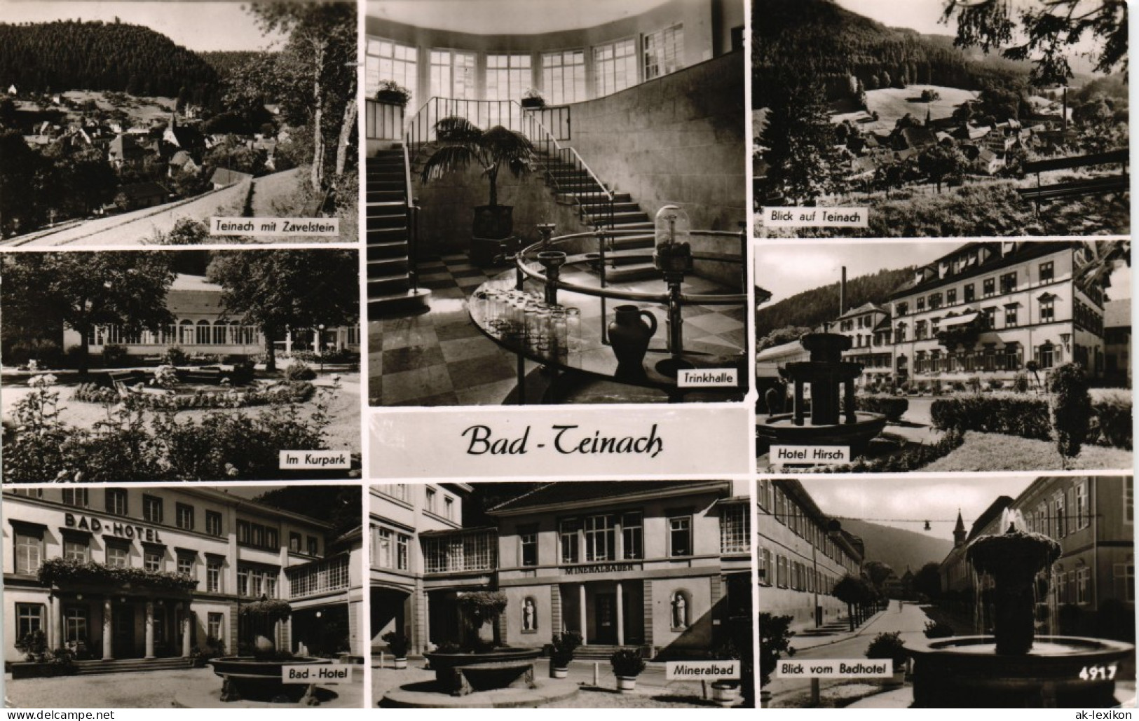 Bad Teinach-Zavelstein Mehrbildkarte Mit Kurpark,   Hotel Hirsch Uvm. 1961 - Bad Teinach