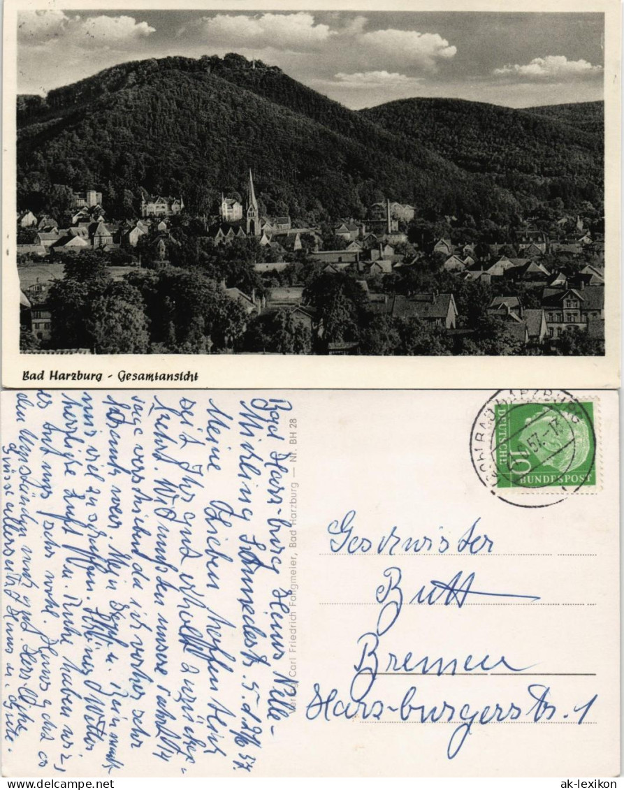 Ansichtskarte Bad Harzburg Panorama-Ansicht Gesamtansicht 1957 - Bad Harzburg