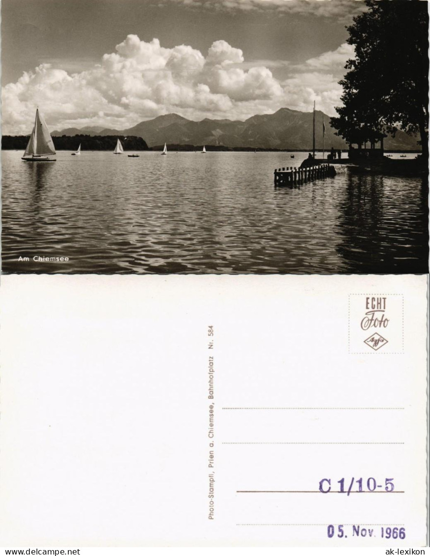 Ansichtskarte Chiemsee Chiemsee (See) Panorama Mit Segelbooten 1966 - Chiemgauer Alpen