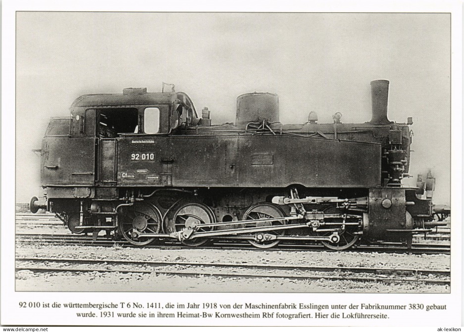 Eisenbahn Zug Lokomotive Anno 1931 Im Bahnhof Kornwestheim 1980 - Eisenbahnen