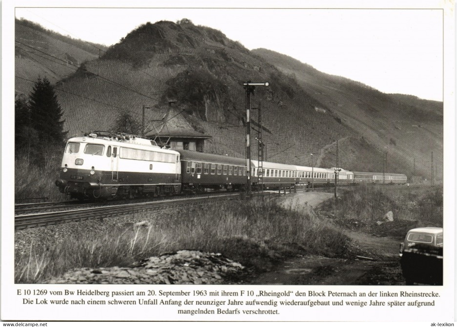 E-Lok Vom Bw Heidelberg Passiert 1963  "Rheingold“ Peternach Rheinstrecke 1980 - Eisenbahnen