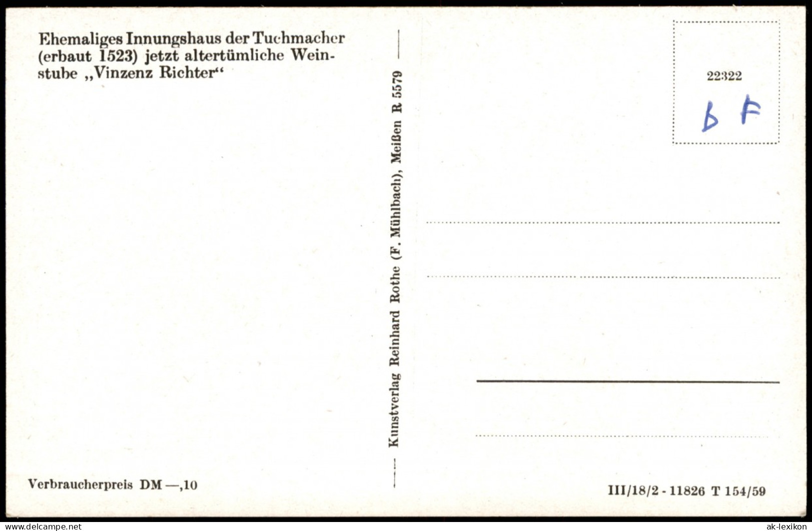 Ansichtskarte Meißen Weinstube Vinzenz Richter 1959 - Meissen