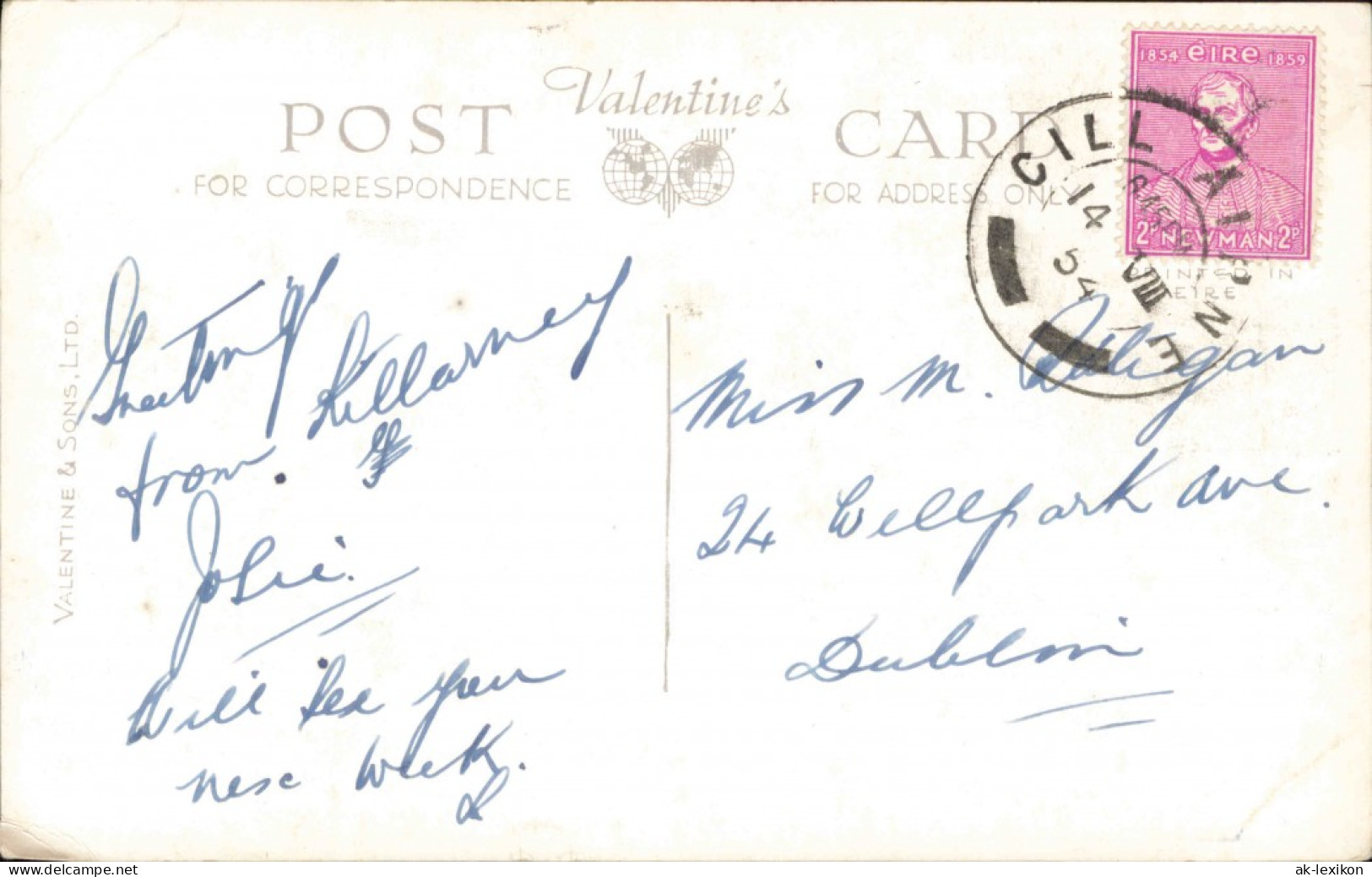 Postcard Killarney COLLEEN BAWN ROCK 1904 - Andere & Zonder Classificatie