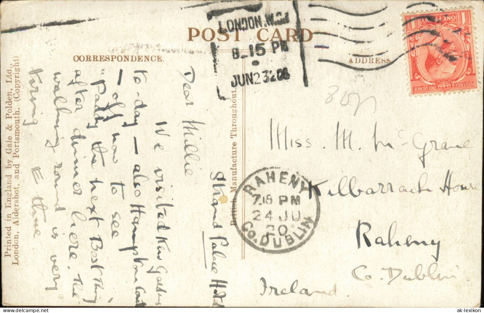 Postcard Kew-London ROSE PERGOLA NEAR THE ROCK GARDEN KEW GARDENS 1910 - Andere & Zonder Classificatie