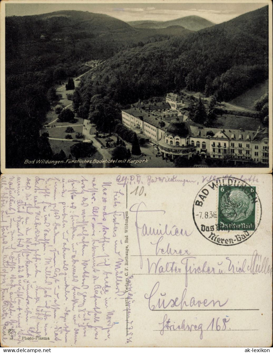 Ansichtskarte Bad Wildungen Fürstliches Badehotel 1936 - Bad Wildungen