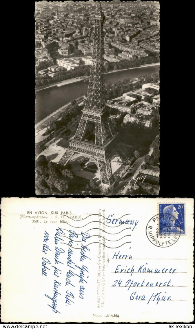 CPA Paris Luftbild Eiffelturm/Tour Eiffel - En Avion 1958 - Tour Eiffel
