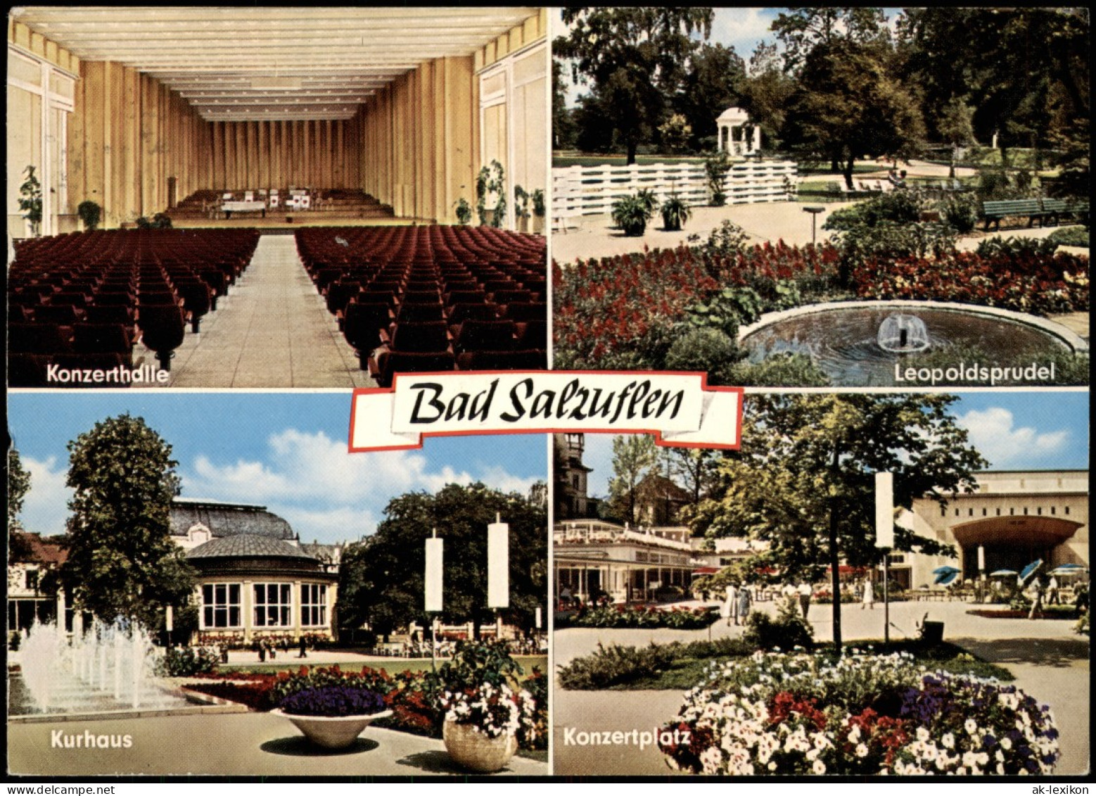 Bad Salzuflen Mehrbild-AK Leopoldsprudel, Konzerthalle, Kurhaus 1966 - Bad Salzuflen