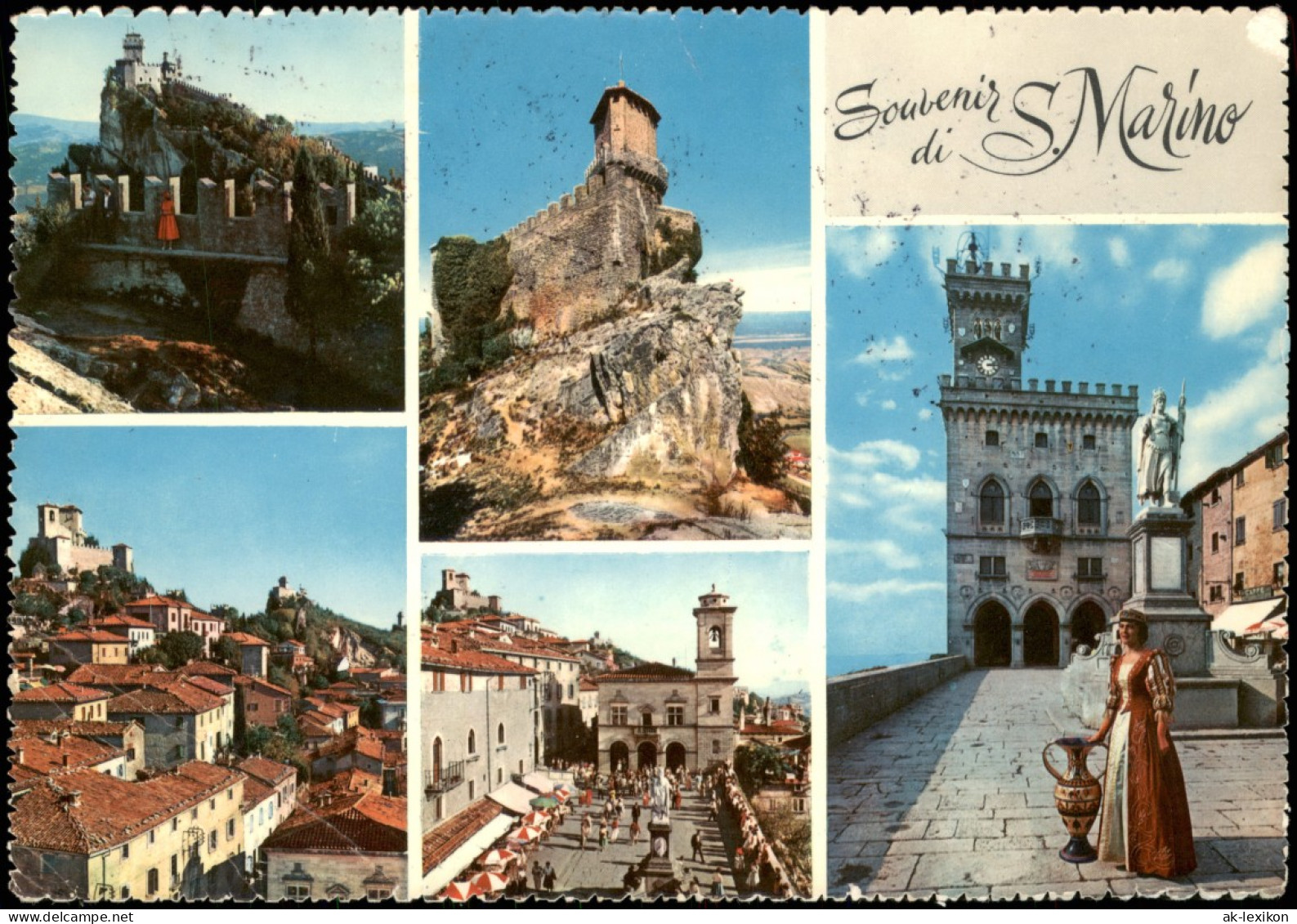 Postcard San Marino Mehrbild-AK Ortsansichten 1970 - San Marino