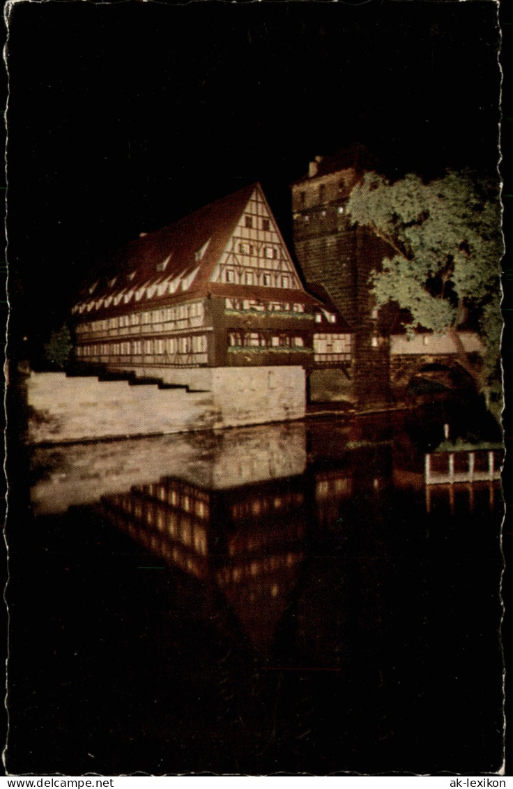 Ansichtskarte Nürnberg Nächtliche Stadt: Am Weinstadel Und Henkersteg 1972 - Nuernberg