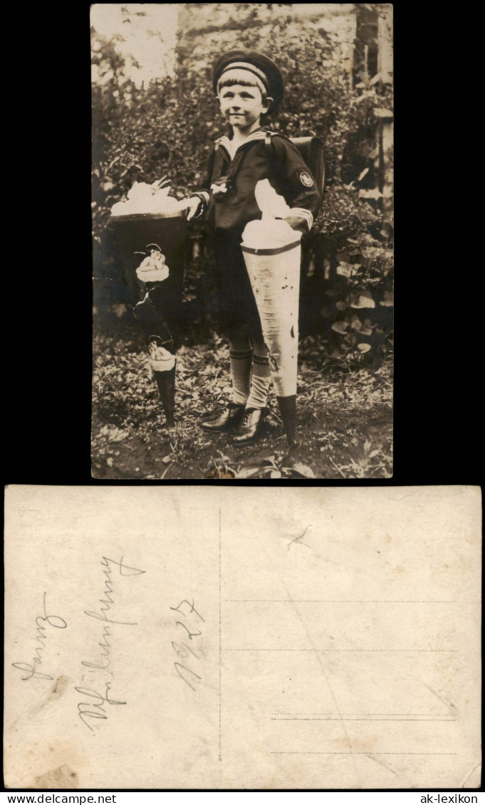 Glückwunsch - Schulanfang/Einschulung - Junge Mit Zuckertüten 1927 Privatfoto - Children's School Start