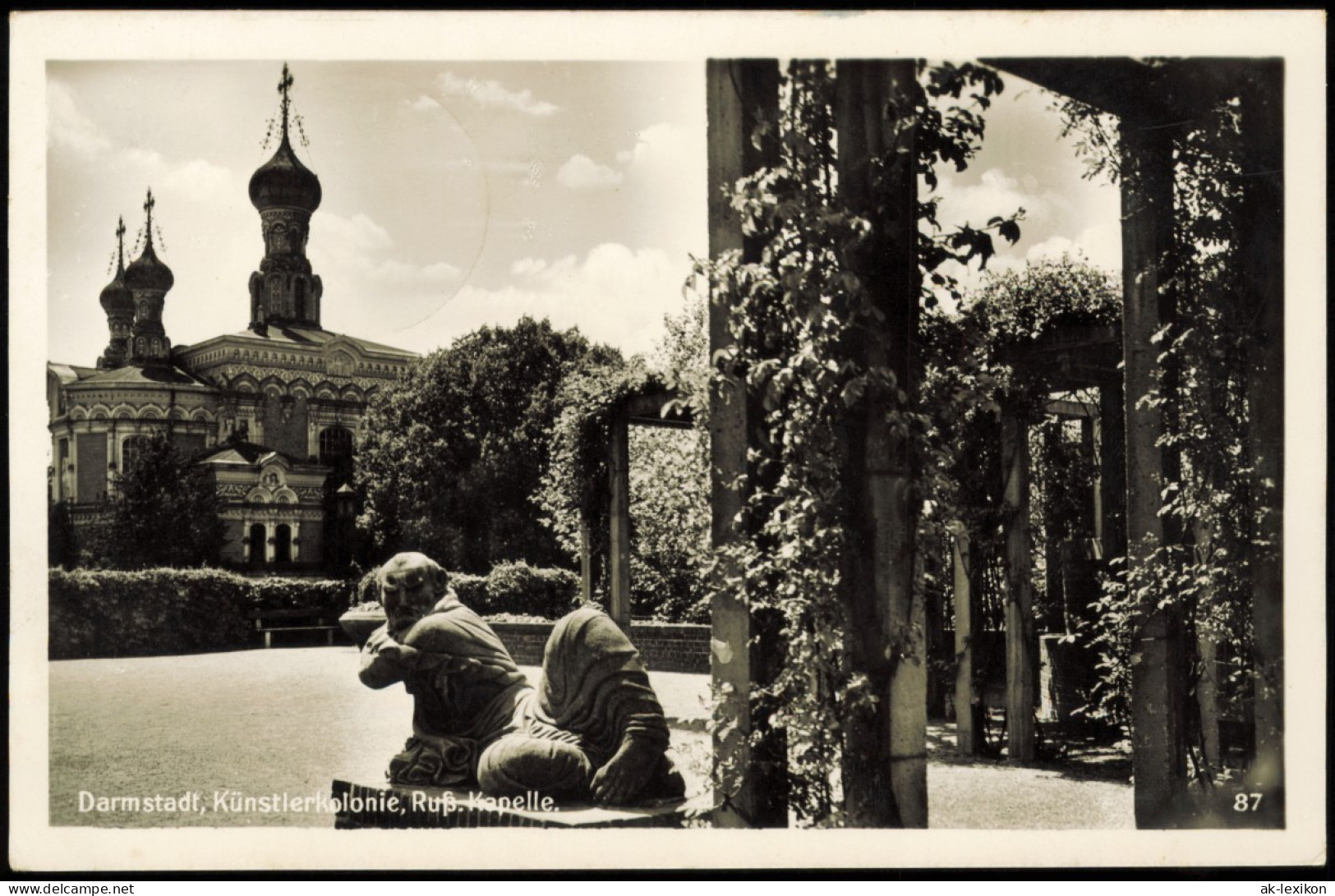 Darmstadt Künstlerkolonie, Russ. Kapelle 1940 2. Weltkrieg Feldpost Gelaufen - Darmstadt