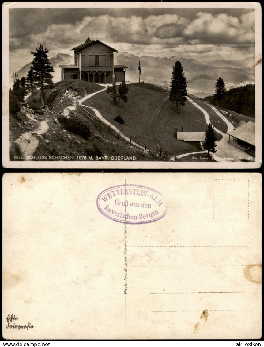 Ansichtskarte Berchtesgaden Schloß Schachen Wolken-Stimmungsbild 1932 - Berchtesgaden