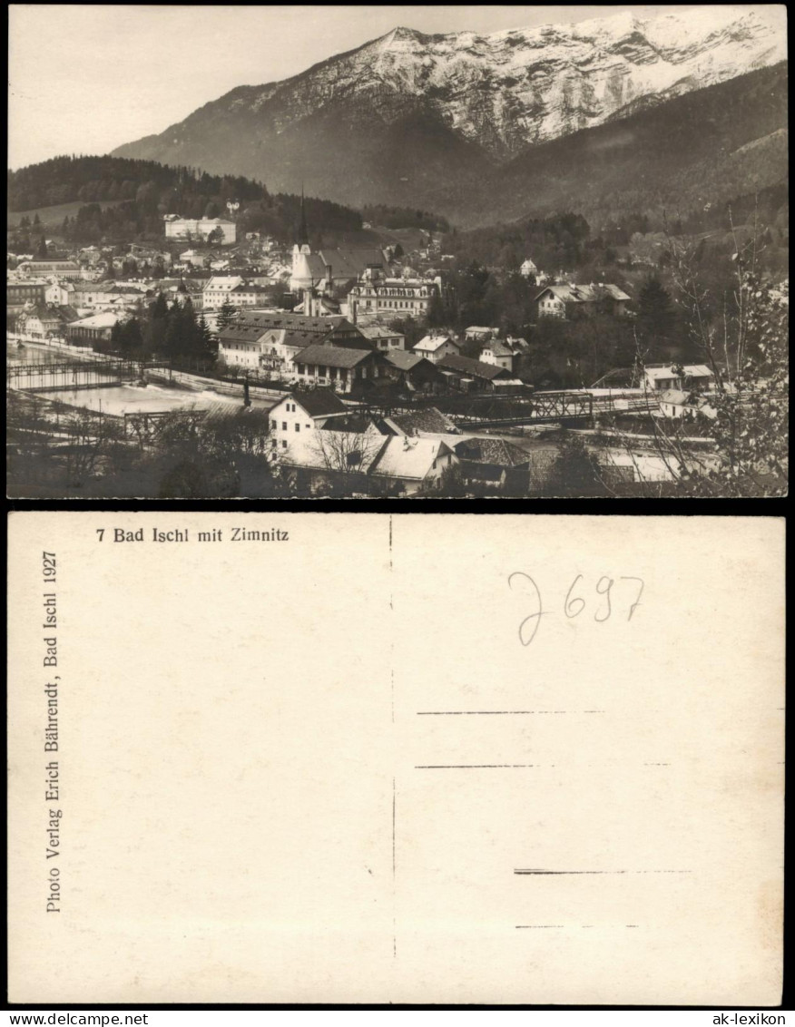 Ansichtskarte Bad Ischl Stadtpartie Mit Zimnitz 1928 - Altri & Non Classificati