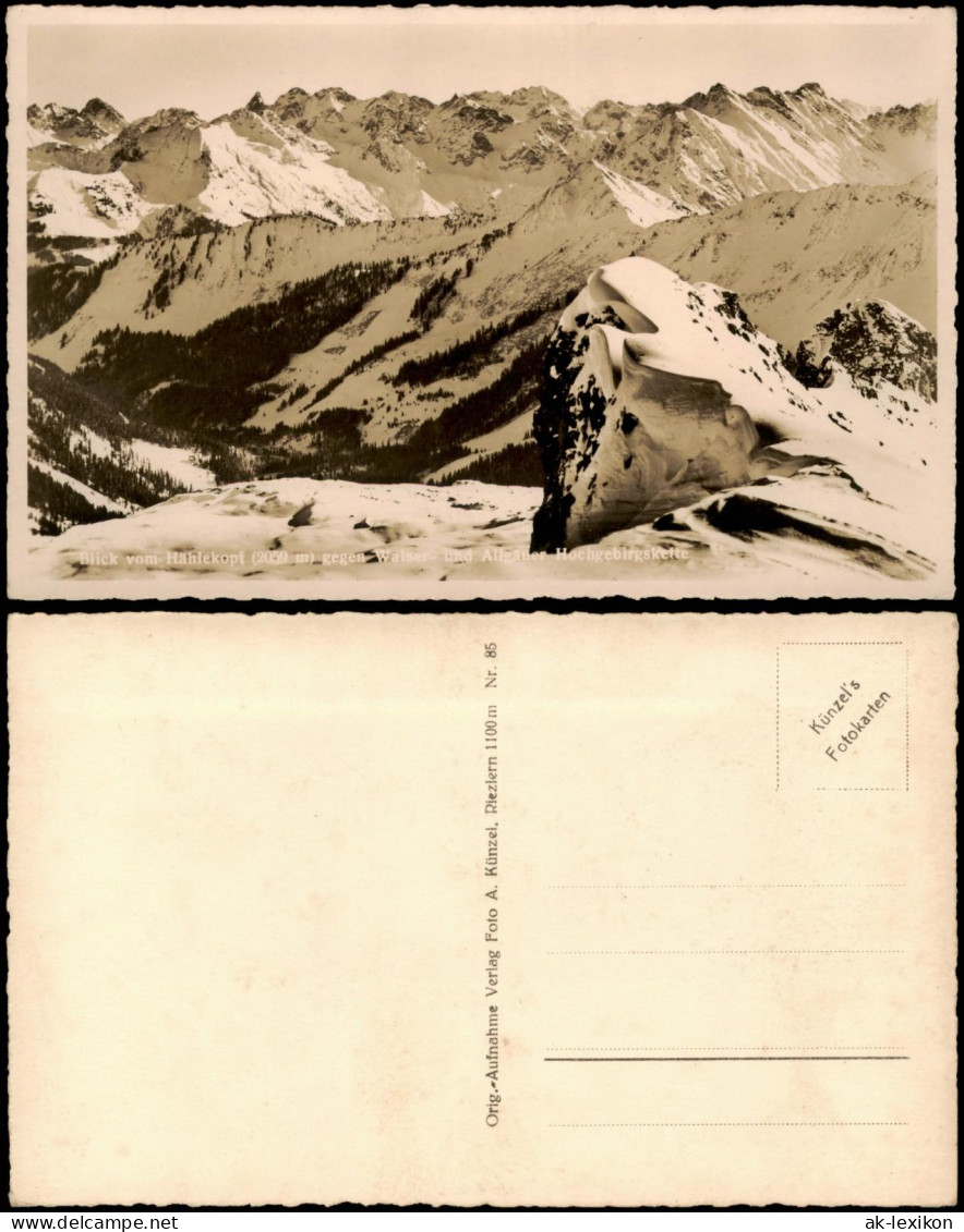 Kleinwalsertal Vorarlberg Hählekopf Ggen Walser  Algäuer Hochgebirge 1932 - Autres & Non Classés