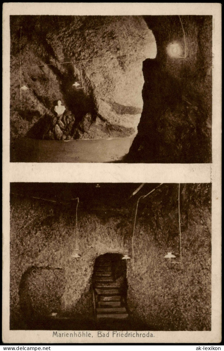 Ansichtskarte Friedrichroda 2 Bild Marienhöhle 1928 - Friedrichroda