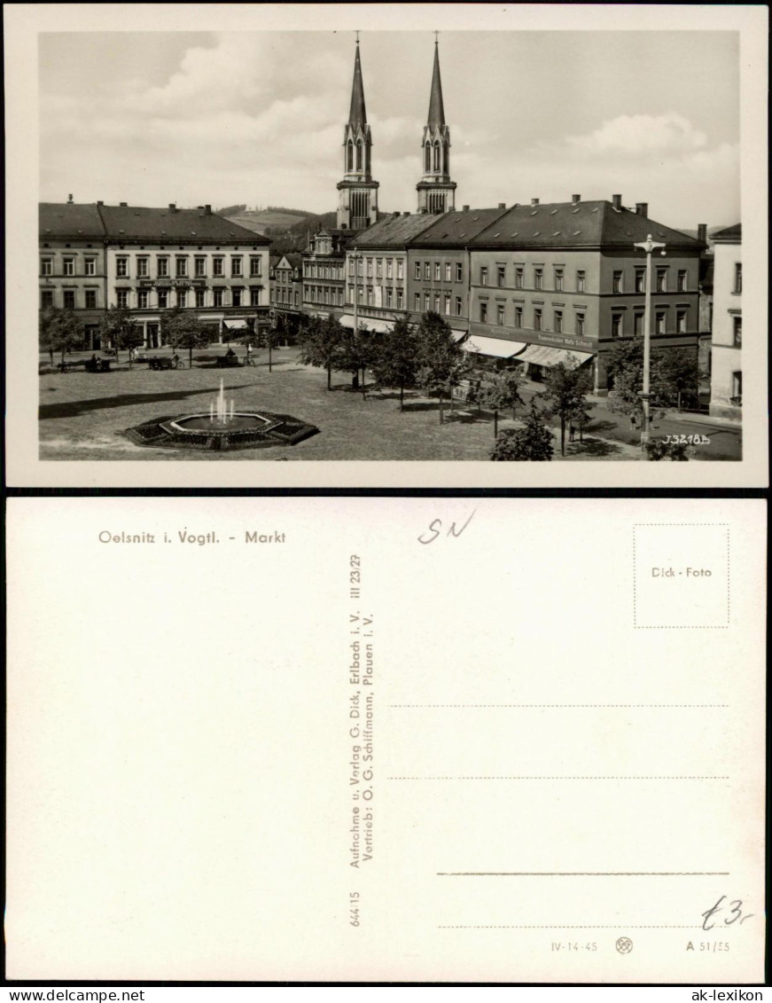 Ansichtskarte Oelsnitz (Vogtland) Marktplatz 1955 - Oelsnitz I. Vogtl.