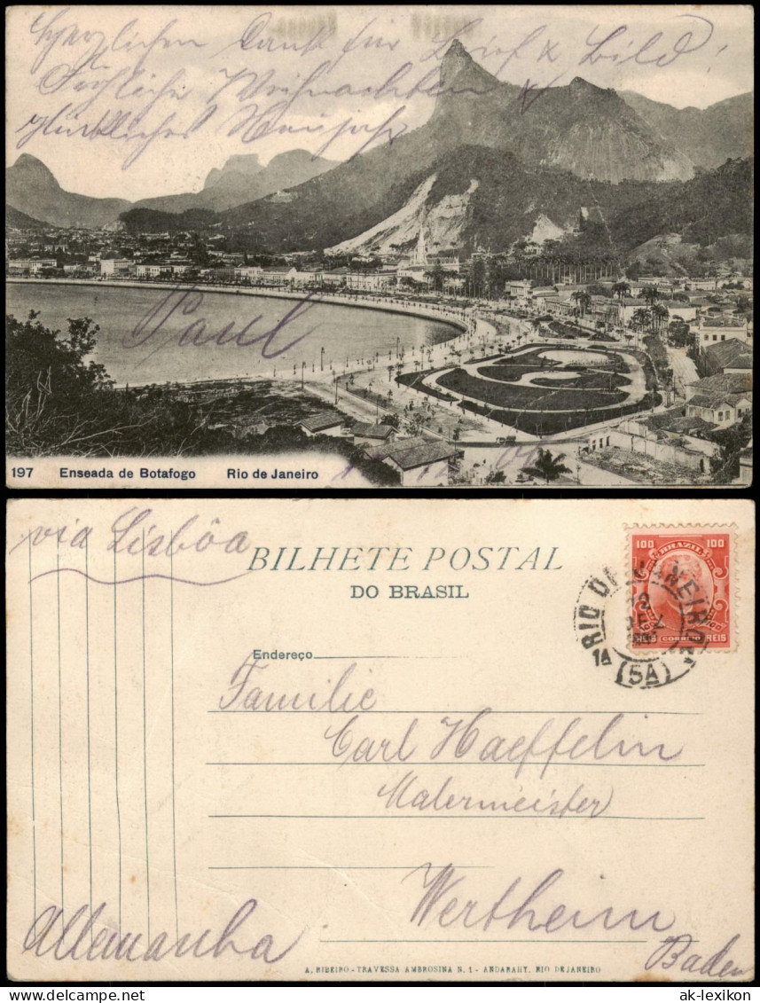 Postcard Botafogo-Rio De Janeiro Stadtblick 1916 - Rio De Janeiro