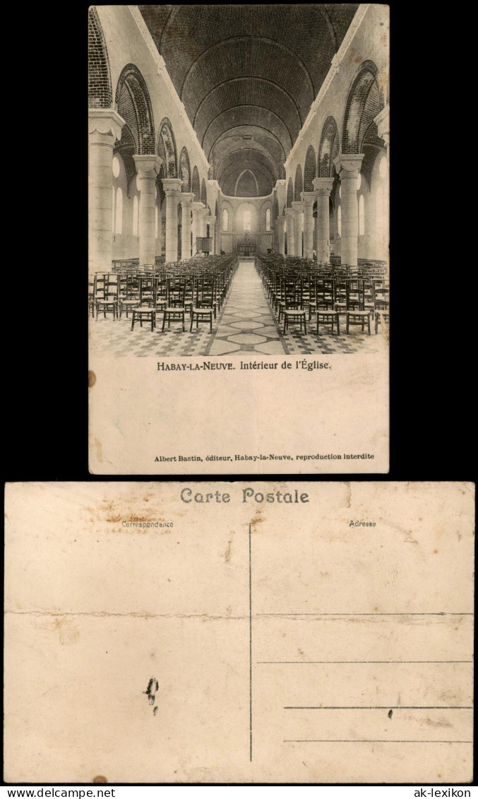 Postkaart Habay-la-Neuve Intérieur De L'Église. 1913 - Autres & Non Classés