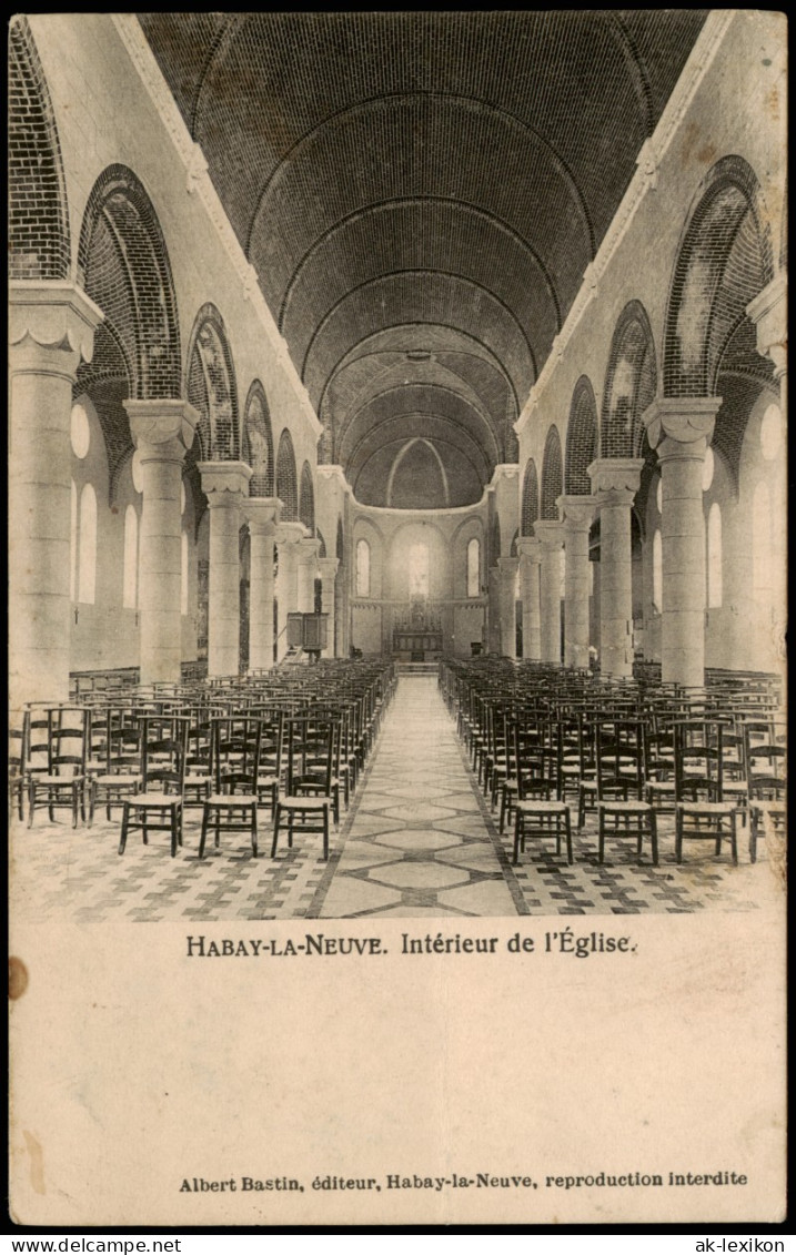 Postkaart Habay-la-Neuve Intérieur De L'Église. 1913 - Other & Unclassified