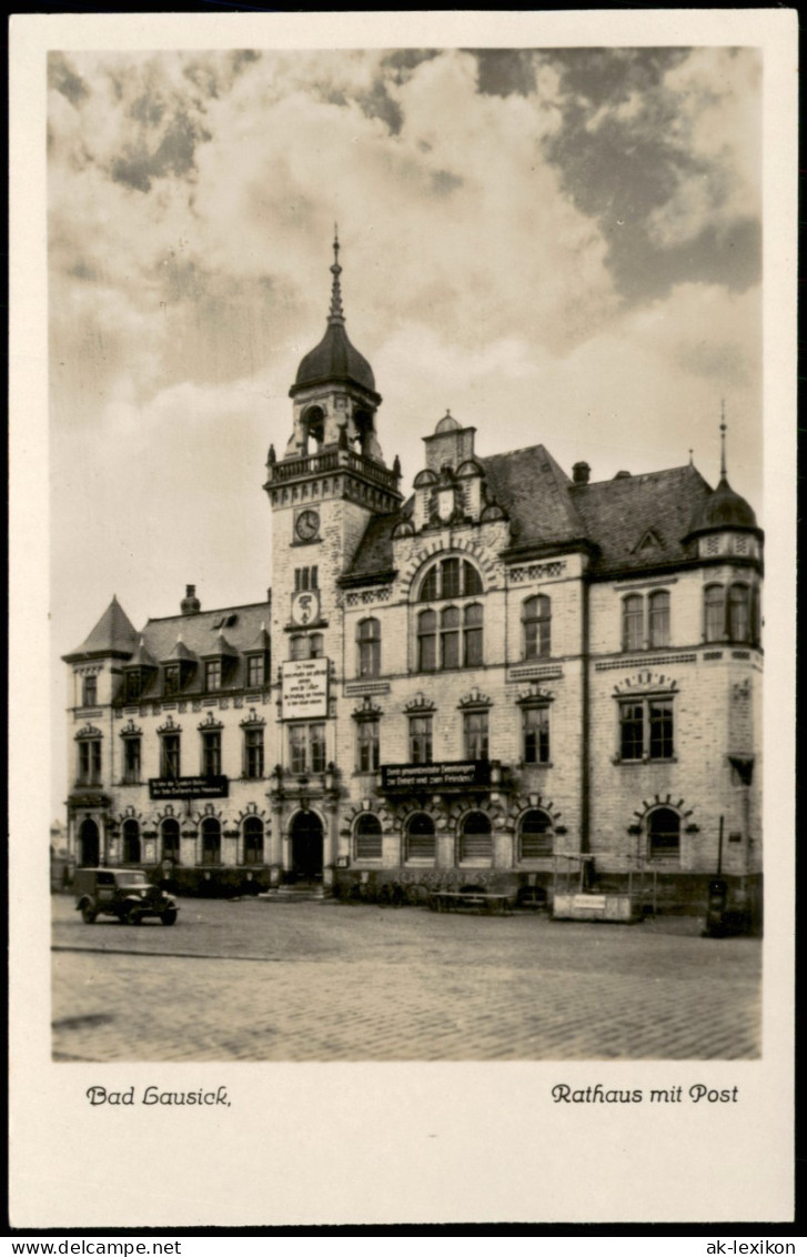 Ansichtskarte Bad Lausick Lausigk Rathaus Mit Post 1954 - Bad Lausick
