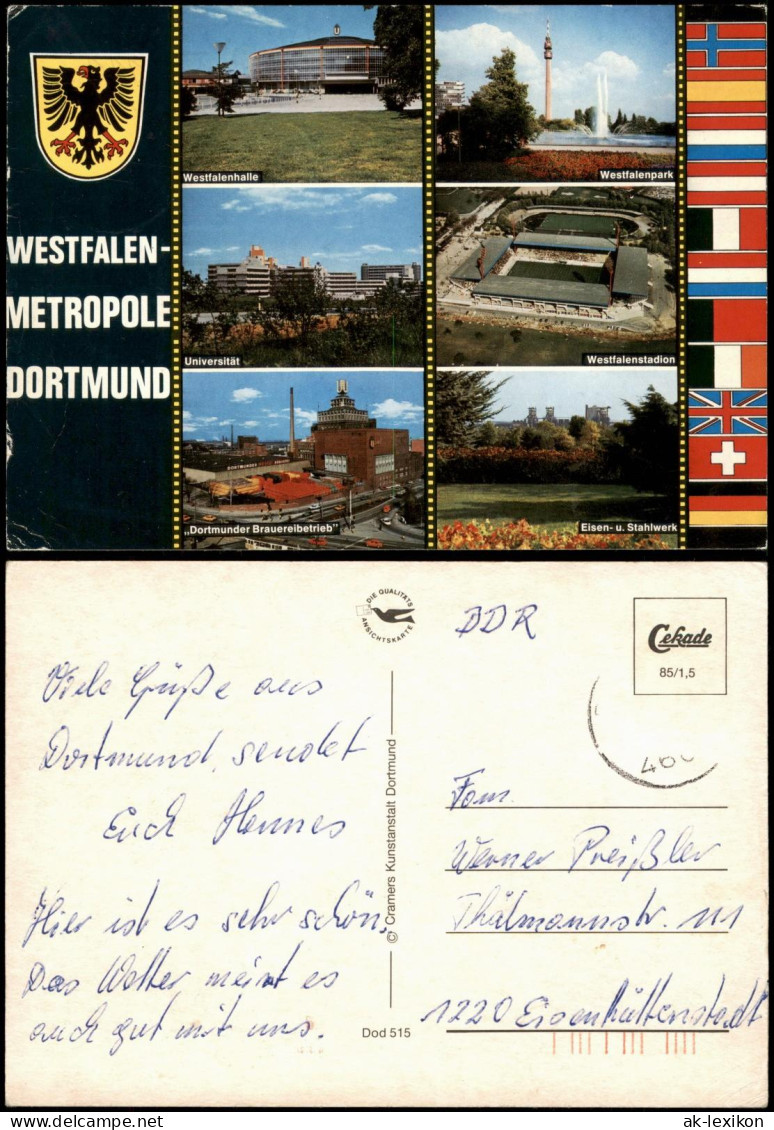 Dortmund Mehrbildkarte Mit Westfalenpark U. Stadtteilansichten 1985 - Dortmund