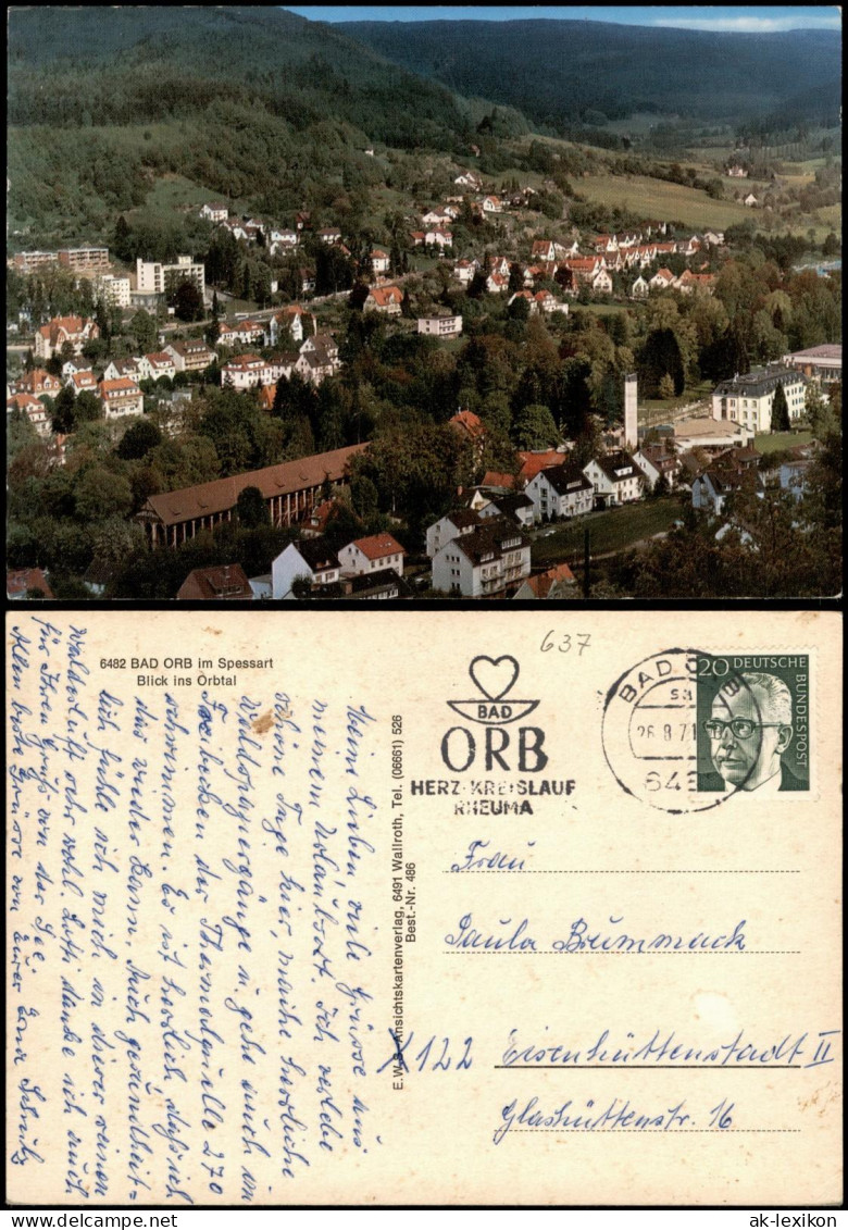 Ansichtskarte Bad Orb Panorama-Ansicht Blick Ins Orbtal 1971 - Bad Orb