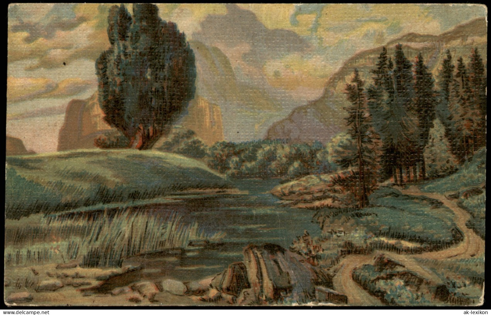 Ansichtskarte  Künstlerkarte Landschaft Am Am Fluß 1926 - Zonder Classificatie