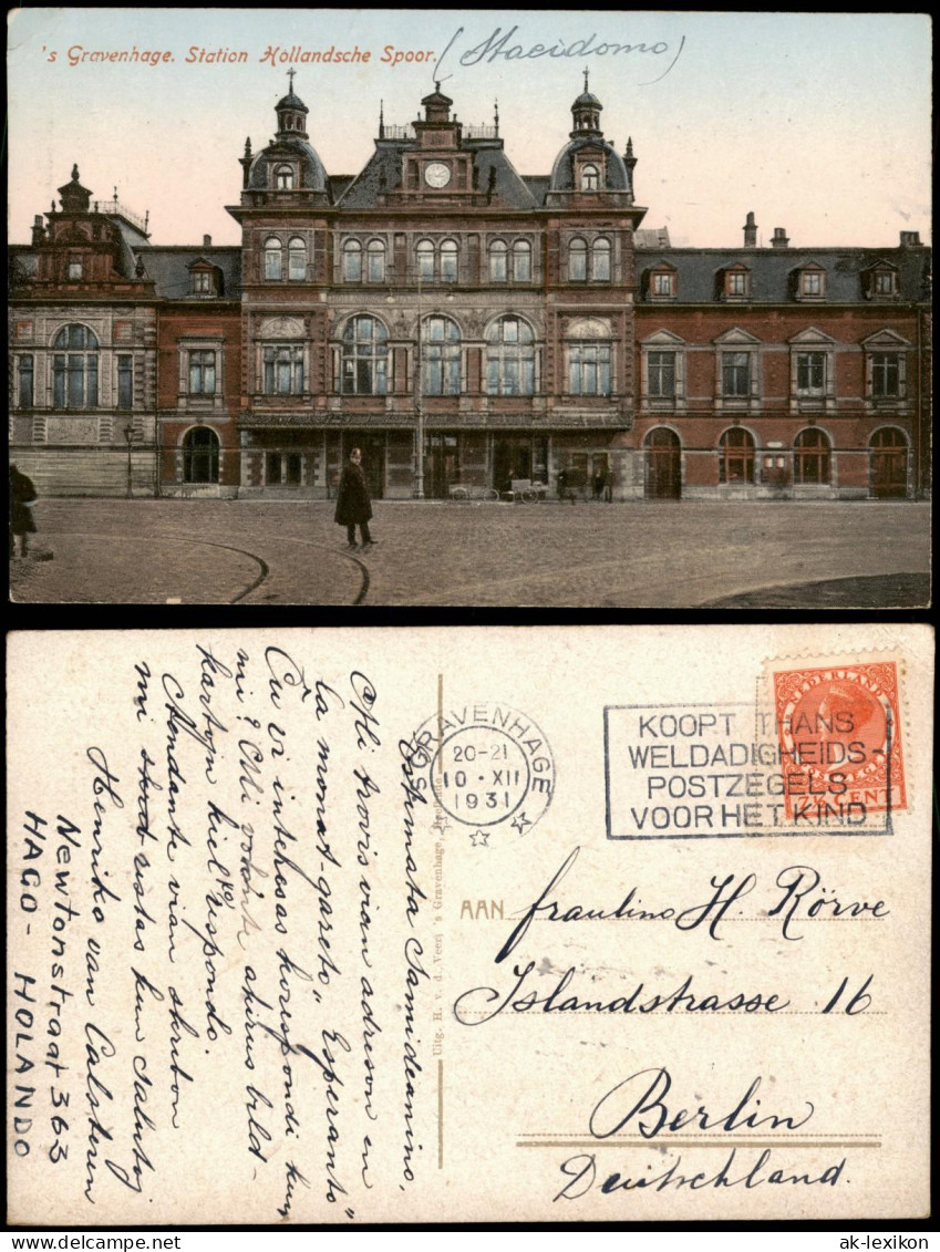 Postkaart Den Haag Den Haag 's Gravenhoge. Station Hollandsche Spoorl 193 - Sonstige & Ohne Zuordnung